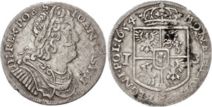 Polen 18 Gröscher, 1654, Johann Casimir, ... 