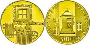 Slovakia 5000 coronas, Gold, 2002, ... 