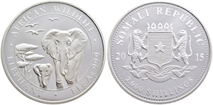 Somalia 2000 Shillings, 2015, 1 kg silver, ... 
