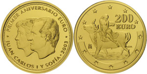 Spain 200 Euro, Gold, 2003, European ... 