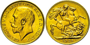 South Africa Sovereign, 1928, George V., Mzz ... 