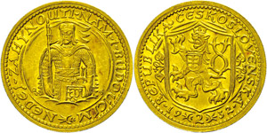 Czech Republic 2 ducat, 1923, St. Wenzel, ... 