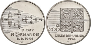 Czech Republic 200 coronas, 1994, Spitfire ... 