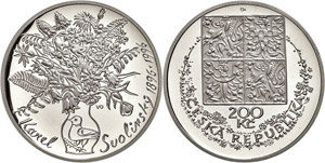 Czech Republic 200 coronas, 1996, bouquet of ... 