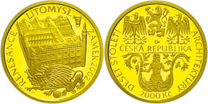 Czech Republic 2000 coronas, Gold, 2002, ... 