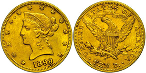 Coins USA 10 dollars, Gold, 1899, freedom ... 