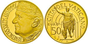 Vatican 50 Euro, Gold, 2010, Augustus from ... 