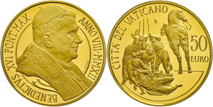 Vatican 50 Euro, Gold, 2012, conversion of ... 