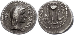 Coins Roman Republic M. Iunius Mad Dog with ... 