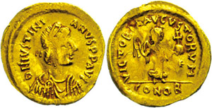 Coins Byzantium Justinianus I., 527-565, ... 