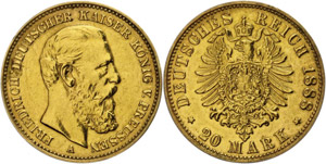 Preußen 20 Mark, 1888, Friedrich III., ... 