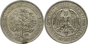 Coins Weimar Republic 5 Reichmark, 1932 A, ... 