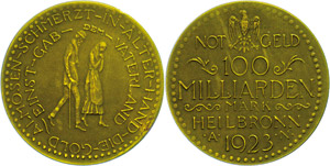 Emergency Coins 100 Billions Mark, bronze, ... 