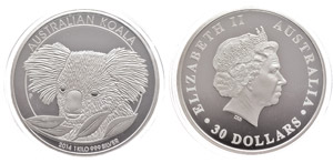 Australien 30 Dollars, 2014, Koala, 1Kg ... 