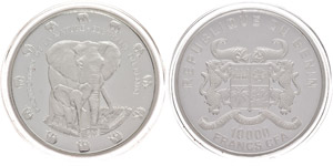 Benin 10000 Francs CFA, 1 KG Silber, 2015, ... 