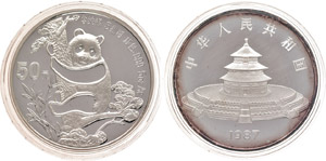China Volksrepublik 50 Yuan, 1987, Panda, KM ... 