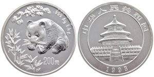 China Volksrepublik 200 Yuan, 1998, Panda, 1 ... 