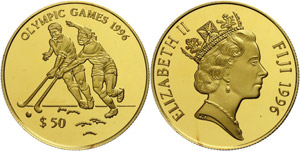 Fidschi 50 Dollar, Gold, 1993, Olmypische ... 