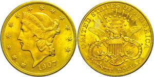 France 20 dollars, Gold, 1907, Philadelphia, ... 