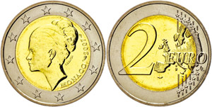 Monaco 2 Euro, 2007, 25. day of death from ... 
