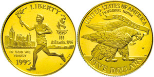 USA 5 Dollars, Gold, 1995, Olympische Spiele ... 
