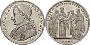 Vatikanstaat Scudo, 1834, Gregor XVI., Dav. ... 