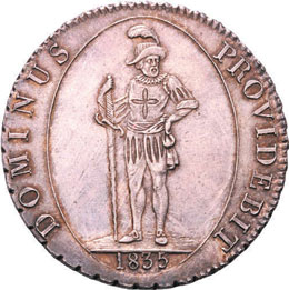 Bern 1835, 1 Neutaler in Silber, ... 