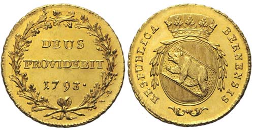 Doppeldublone 1793 Bern in Gold. ... 