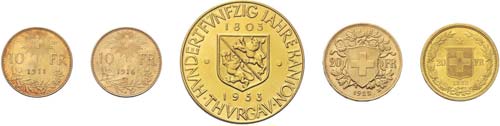 Goldmünzen Schweiz. Dabei 10 ... 
