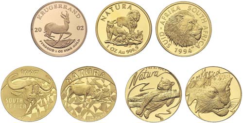 4 Sets Goldmünzen Südafrika: ... 