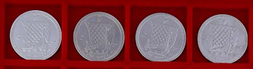 4 x 1 Unze Nobel-Platinmünzen der ... 
