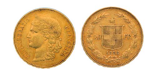 20 Franken 1888 B. Divo 107. ... 