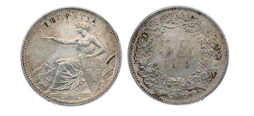 5 Franken 1850 in vorzüglicher ... 