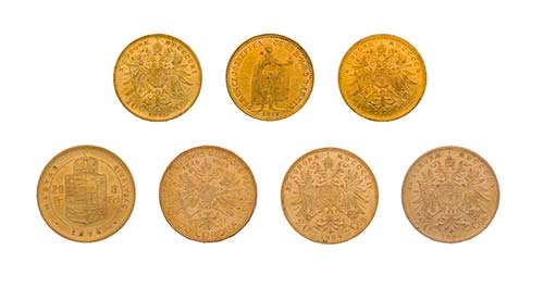 39 Goldmünzen Österreich-Ungarn. ... 