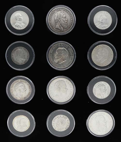 24 Silbermünzen des Deutschen ... 