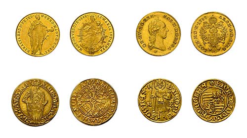 4 Goldmünzen Österreich. Dabei ... 
