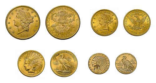 19 Goldmünzen USA. Dabei 12 x 20 ... 