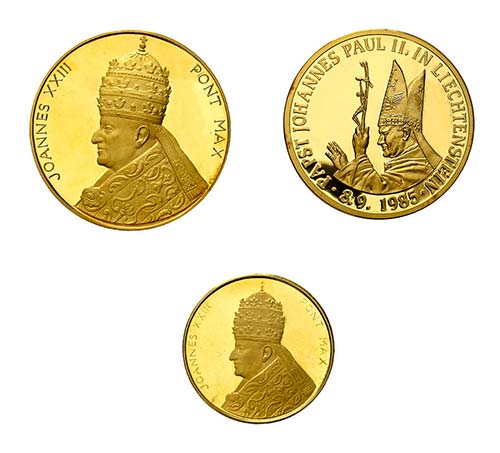 5 Goldmedaillen Vatikan, zusammen ... 