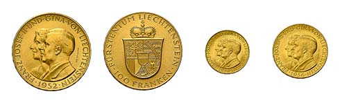 12 Goldmünzen Liechtenstein. ... 