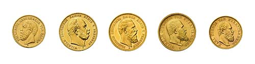 14 Goldmünzen Deutschland. Dabei ... 