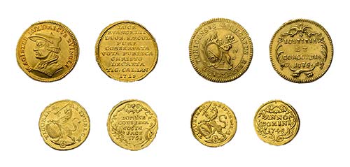 4 Goldmünzen Schweiz. Dukat ... 