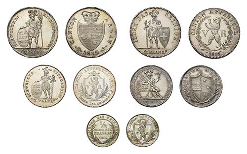 Partie mit 18 Kantonalmünzen. ... 
