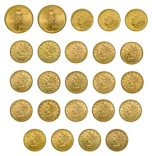 24 Goldmünzen USA: Dabei 2 x 20 ... 
