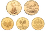 Lot mit 5 Goldmünzen, dabei Deutschland mit ... 