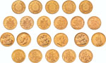 Vielseitige Partie mit 34 Goldmünzen aus ... 