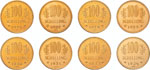 1926-1934: 8 Goldmünzen zu jeweils 100 ... 