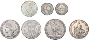 Kleine Sammlung Schweiz mit Münzen aus den ... 