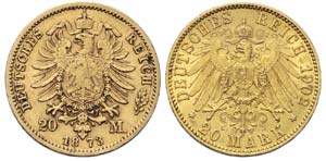 2 Goldmünzen 20 Mark Deutsches Kaiserreich ... 