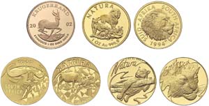 4 Sets Goldmünzen Südafrika: Krügerrand ... 