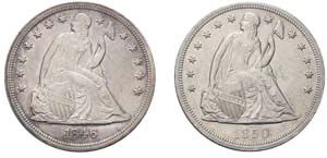 Interessantes Los Münzen USA mit 7 x 1 ... 